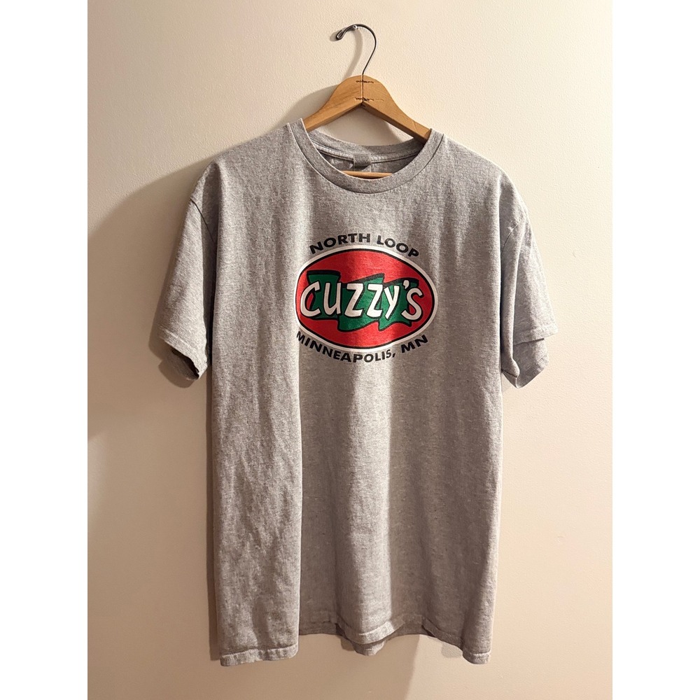 Gildan Cuzzys North Loop Minneapolis MN Graphic T Shirt Mens L Gray Ultra Cotton